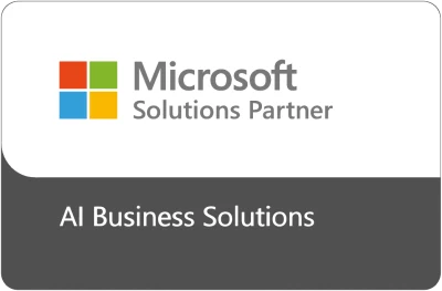 Official Microsoft Solutions Partner badge — AI Business Solutions